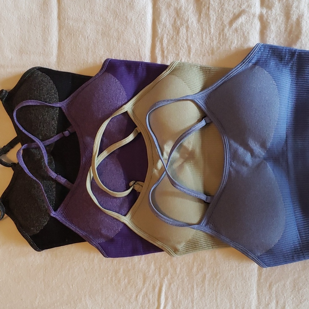Sports Bras Workout Yoga Crisscross Seamless 4Pairs Lot EUC
